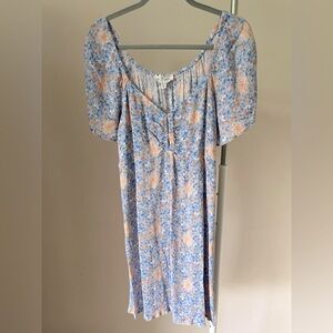 WILD SKYE Floral Flutter Sleeve Mini Dress